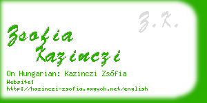 zsofia kazinczi business card